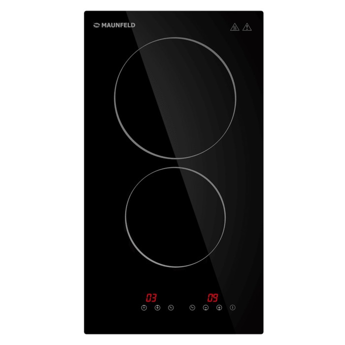Варочная поверхность MAUNFELD CVCE292BK, электрическая, 2 конфорки, сенсор, чёрная