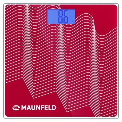 Весы напольные MAUNFELD MBS-183G02, электронные, до 180 кг, от батарейки 1хААА, красные