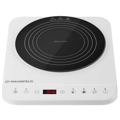 Плитка индукционная MAUNFELD EFI271TWH, 2000 Вт, 1 конфорка, таймер, сенсор, белая