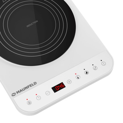 Плитка индукционная MAUNFELD EFI271TWH, 2000 Вт, 1 конфорка, таймер, сенсор, белая