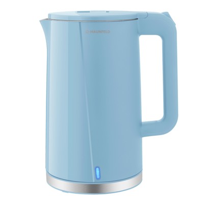 Чайник электрический MAUNFELD MGK-633BL, пластик, колба металл, 1.7 л, 2200 Вт, голубой