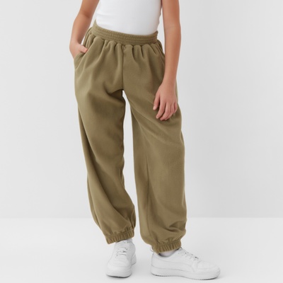 Брюки флисовые для девочки MINAKU: Fleece Soft, светло-зелёные, рост 158 см