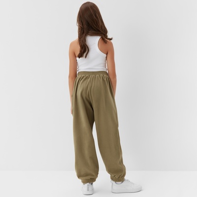 Брюки флисовые для девочки MINAKU: Fleece Soft, светло-зелёные, рост 170 см