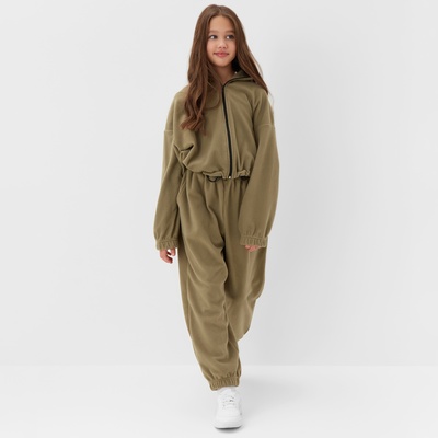 Брюки флисовые для девочки MINAKU: Fleece Soft, светло-зелёные, рост 170 см