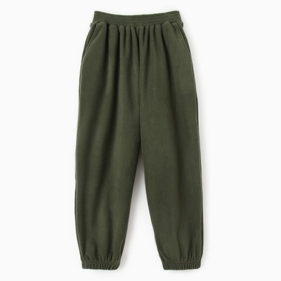 Брюки флисовые для девочки MINAKU: Fleece Soft, зелёные, рост 146 см