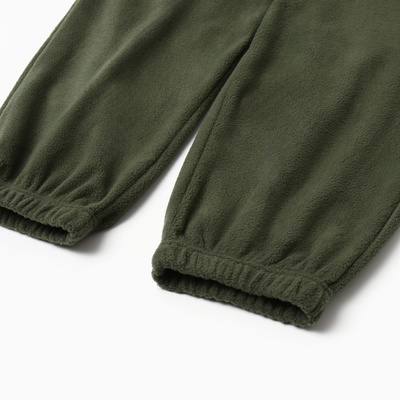 Брюки флисовые для девочки MINAKU: Fleece Soft, зелёные, рост 146 см