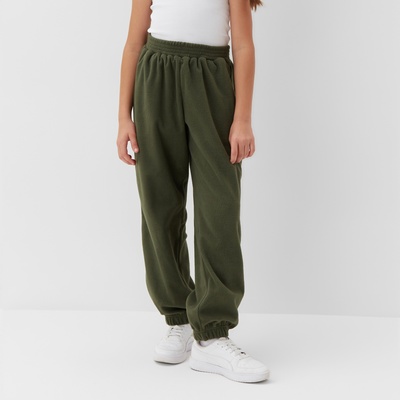 Брюки флисовые для девочки MINAKU: Fleece Soft, зелёные, рост 158 см