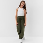 Брюки флисовые для девочки MINAKU: Fleece Soft, зелёные, рост 164 см - Фото 2