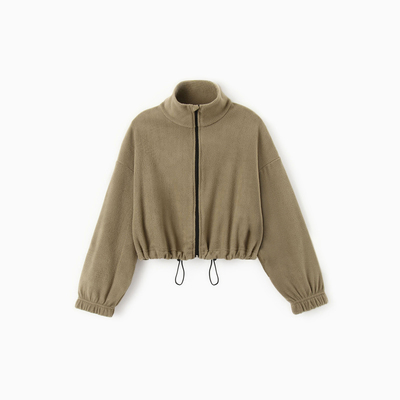 Толстовка флисовая для девочки MINAKU: Fleece Soft, светло-зелёная, рост 140-146 см