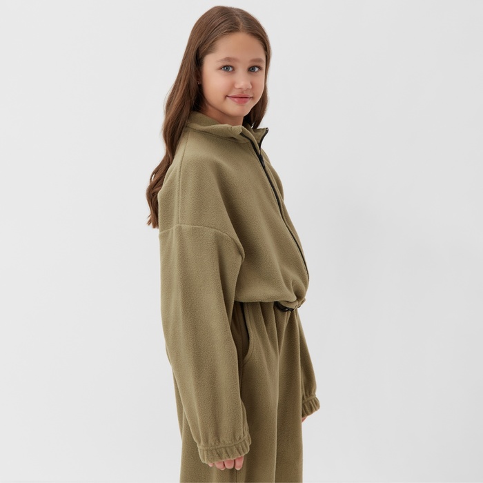 Толстовка для девочки MINAKU: Fleece Soft, цвет светло-зелёный, рост 152 см