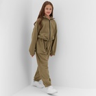 Толстовка флисовая для девочки MINAKU: Fleece Soft, светло-зелёная, рост 170 см - Фото 4