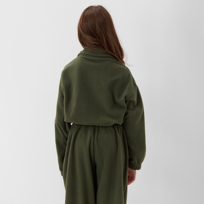 Толстовка для девочки MINAKU: Fleece Soft, цвет зелёный, рост 146 см