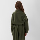 Толстовка флисовая для девочки MINAKU: Fleece Soft, зелёная, рост 152 см - Фото 4