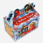 Подарочная коробка новогодняя Кормушка «Покормите птиц зимой» в синем окошко с двух сторон, 20×12×19 см - Фото 4