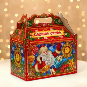 Подарочная коробка новогодняя Ларец «Дети в красном» 21.2?12.3?22.6 см (комплект 5 шт)
