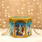 Подарочная коробка новогодняя Шестигранник малый «Время сказок» с веревочными ручками, 210×210×185 мм - Фото 2