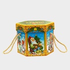 Подарочная коробка новогодняя Шестигранник малый «Время сказок» с веревочными ручками, 210×210×185 мм - Фото 3