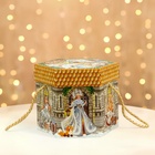 Подарочная коробка новогодняя Шестигранник малый «Новогодний шарм» с веревочными ручками, 210×210×185 мм - Фото 2