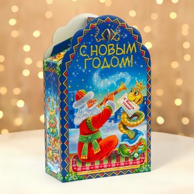 Подарочная коробка новогодняя Фигурная "Зимняя мелодия" 16,8 х 7 х 25 см. Новый год 10653083