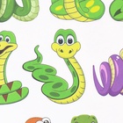 Новогодняя декупажная карта "Змейки", плотность 45 г/м2, формат А4 (комплект 5 шт) - фото 26331612