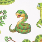 Новогодняя декупажная карта "Змеи мультяшные", плотность 45 г/м2, формат А4 (комплект 5 шт) - фото 26391328