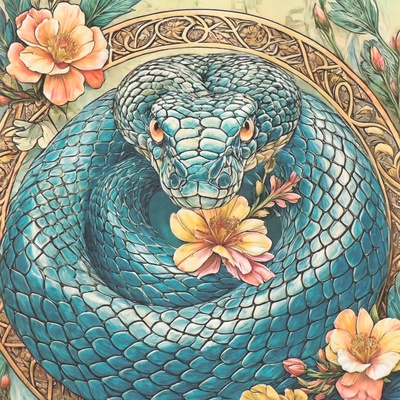 Декупажная карта «Изумрудная кобра», плотность 45 г/м², формат А4