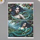 Декупажная карта «Женщина со змеей», плотность 45 г/м?, формат А4 (комплект 5 шт) - фото 26331639