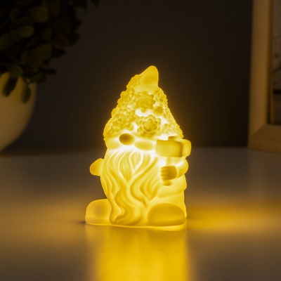 Фигурка светящаяся RISALUX «Гном», LED-ночник, 2 Вт, LR44, белый, 4.5×5.5×9 см