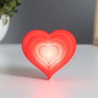 Фигурка светящаяся RISALUX «Большое сердце», 2 Вт, LED-ночник, красный, 3.5×6.5×6 см - Фото 2