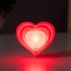 Фигурка светящаяся RISALUX «Большое сердце», 2 Вт, LED-ночник, красный, 3.5×6.5×6 см - Фото 3