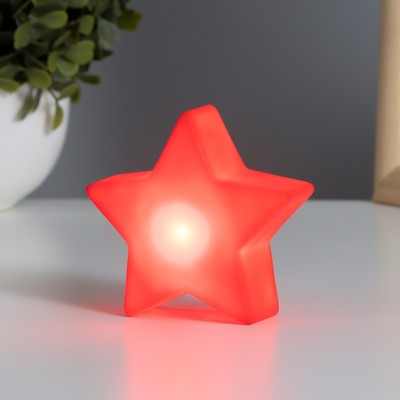 Фигурка светящаяся RISALUX «Звезда», LED-ночник, 2 Вт, красный, 2.5×7×7 см