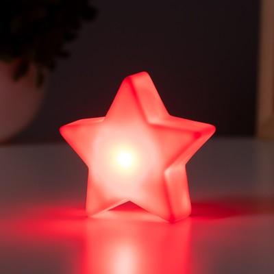 Фигурка светящаяся RISALUX «Звезда», LED-ночник, 2 Вт, красный, 2.5×7×7 см