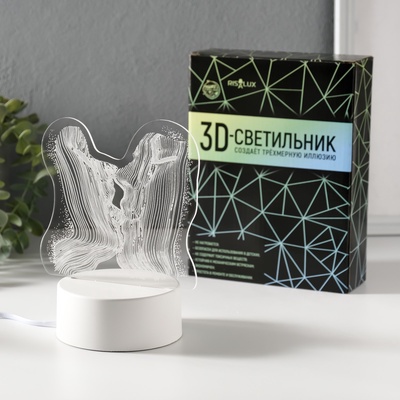 Светильник 3D RISALUX «Поцелуй», LED-ночник, RGB, от сети