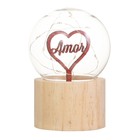 Фигурка светящаяся RISALUX «Сердечко», LED-ночник, 3×AG10, шар-8 см, 6.5×6.5×11.5 см - Фото 5