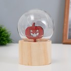 Фигурка светящаяся RISALUX «Тыква», LED-ночник, 3×AG10, шар-8 см, 6.5×6.5×11.5 см - Фото 1