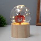 Фигурка светящаяся RISALUX «Тыква», LED-ночник, 3×AG10, шар-8 см, 6.5×6.5×11.5 см - Фото 2