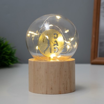 Фигурка световая RISALUX «Папа», LED-ночник, 3×AG10, шар-8 см, 6.5×6.5×11.5 см