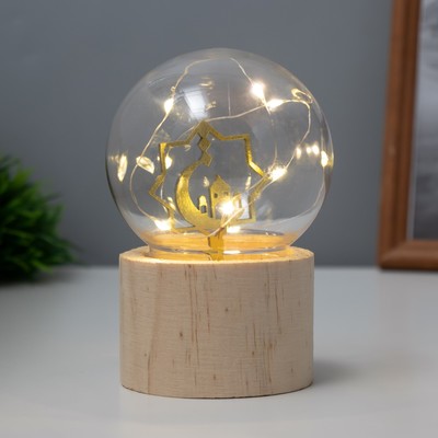 Фигурка световая RISALUX «Полумесяц», LED-ночник, 3×AG10, шар-8 см, 6.5×6.5×11.5 см