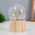 Фигурка светящаяся RISALUX «Сердце», LED-ночник, 3×AG10, шар-8 см, 6.5×6.5×11.5 см - Фото 2