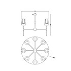 Люстра Freya FR5196PL-08BBS Tida, 830х830х475 мм, E14, 8х40Вт, цвет чёрный и латунь - Фото 5