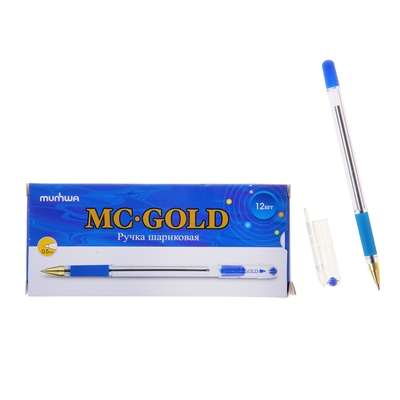 Ручка шариковая MunHwa MC Gold, стержень синий, узел 0.5 мм, грип