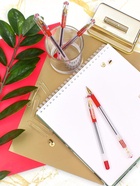 Ручка шариковая MC Gold, стержень красный, узел 0.5 мм, грип (12 шт) - фото 809495658