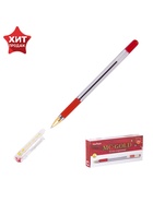 Ручка шариковая MunHwa. MC Gold, красный стержень, узел 0.5 мм, резиновый упор - Фото 5
