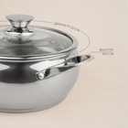 Кастрюля SL Home «Олла», 4 л, d=22 см, h=10.5 см, с крышкой, капсульное дно, индукция, нержавеющая сталь - Фото 2