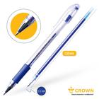 Ручка гелевая Crown HJR-500R, узел 0.5 мм, резиновый упор, чернила синие - Фото 4