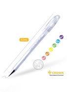 Ручка гелевая цветная Crown HJR-500P, чернила пастель белая, узел 0.8 мм - Фото 3
