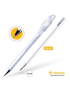 Ручка гелевая цветная Crown HJR-500P, чернила пастель белая, узел 0.8 мм - Фото 4