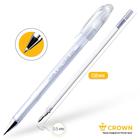 Ручка гелевая цветная Crown HJR-500P, чернила пастель белая, узел 0.7 мм - Фото 3