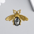 Декор для творчества металл, страз "Муха" золото набор 2 шт 3,5х4,7 см - фото 25411414