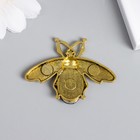 Декор для творчества металл, страз "Муха" золото набор 2 шт 3,5х4,7 см - фото 25411416